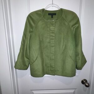 Harve Bernard Olive Three Quarter Sleeve Blazer